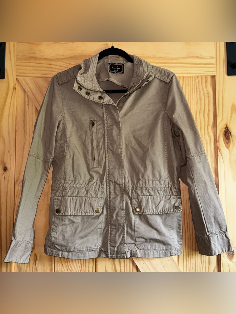 LOVE TREE - Khaki Utility Jacket - Lightweight Women’s Coat